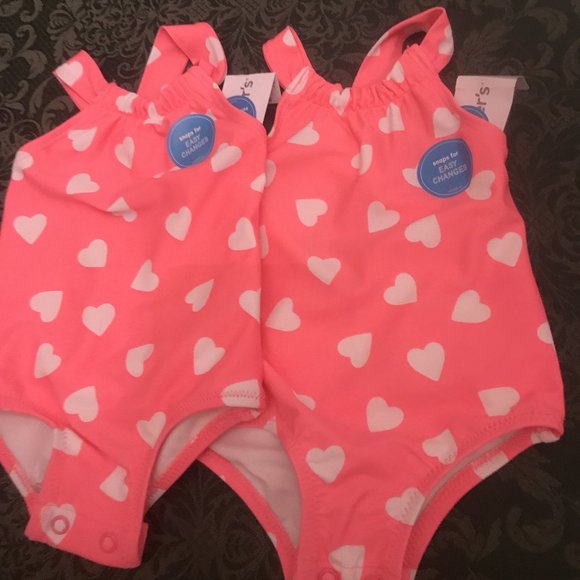 Carter's Swim Nwt Carters Twin 2 Swim Bathing Suits 6 M Ruffles